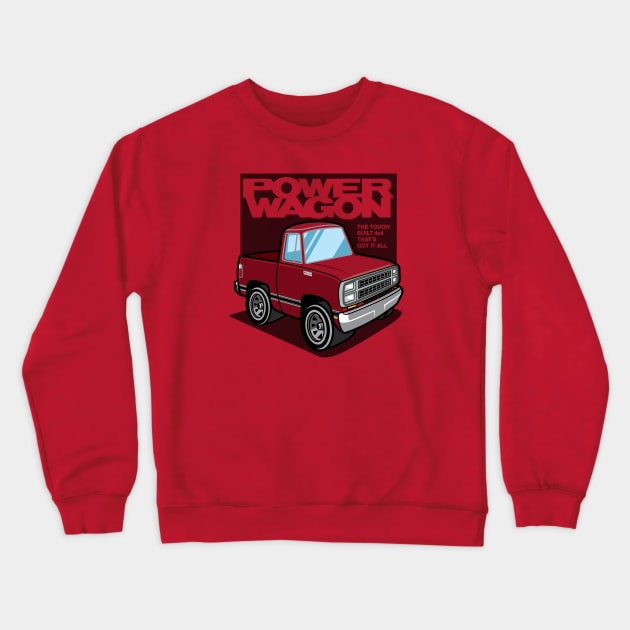 Impact Red - Power Wagon (1980) Crewneck Sweatshirt by jepegdesign